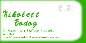 nikolett bodog business card